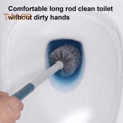 Toilet Brush with Comfortable Handle Efficient Cleaning Comfort Grip Toilet Brush with Wall-Mountable Holder Bathroom Accessories