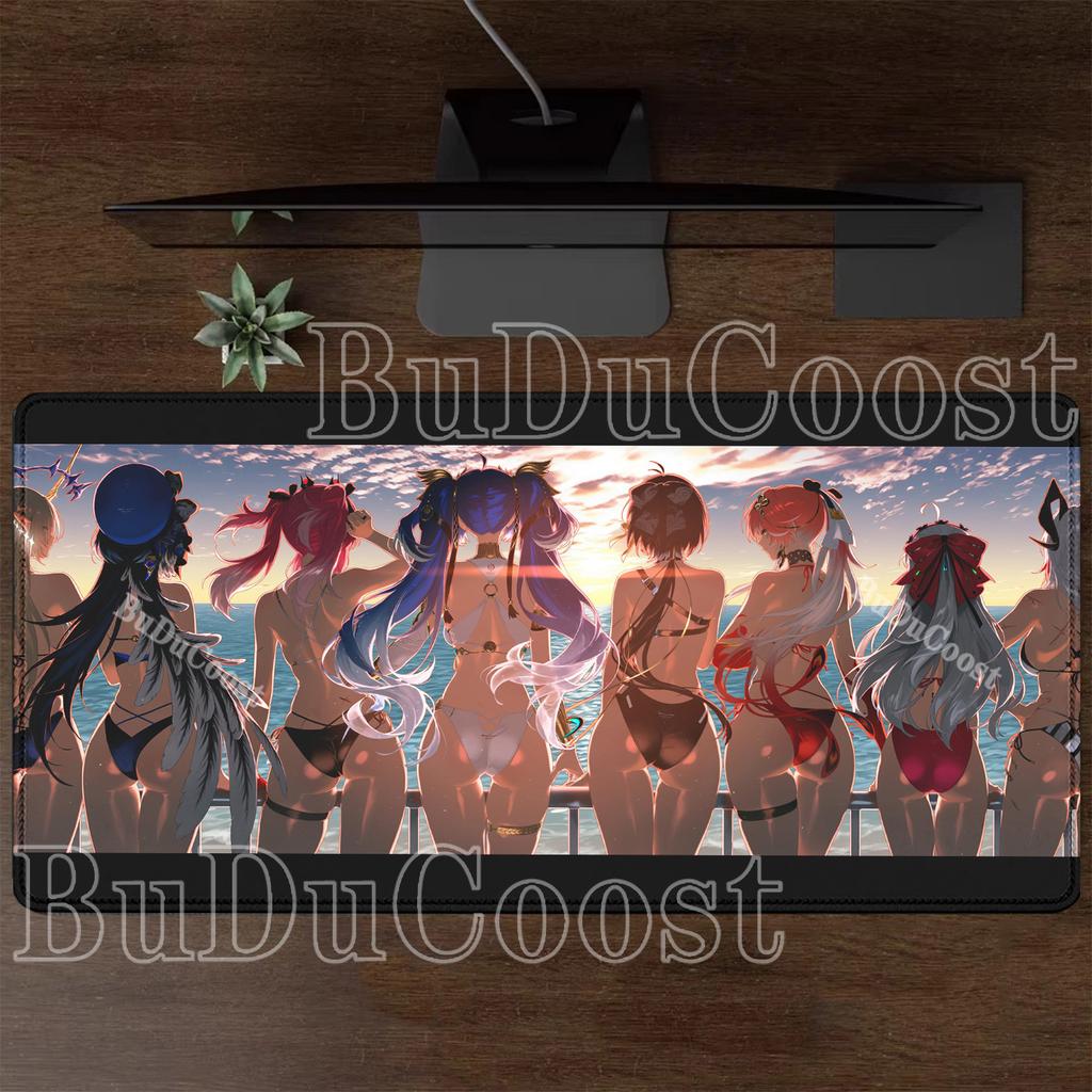 WuWa Zani Wuthering Waves Anime-Mädchen Mauspads Großes Gaming-Tastatur Anti-Rutsch Gummi Schreibtischmatte PC HD-Druck ESports XXL Teppich