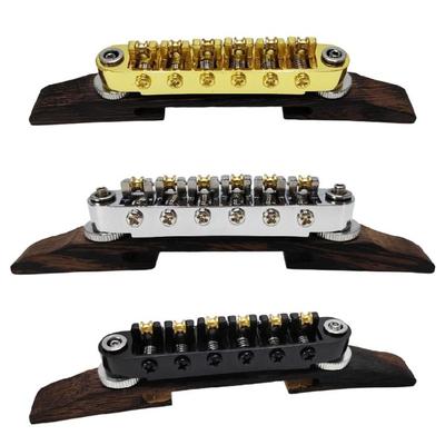 Guitar Bridge Tailpiece with Golden Roller Saddles Adjustable Archtop Guitar Bridge Electric Guitar Accessories