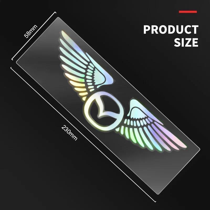 Colorful Reflective Laser Angel Wing Styling Car Trunk Door Sticker For Mazda 3 6 BL BM GJ CX3 CX-5 CX-8 KE KF CX7 CX9 MX5