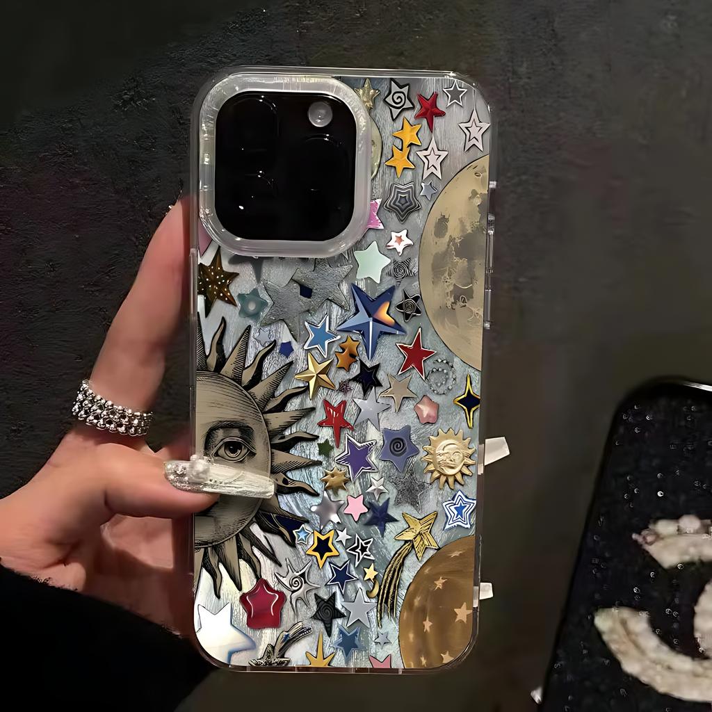 Chromatic Colour Stars Phone Case for Xiaomi Redmi Note 14 13 12 12s 11 11s 10 9 9s 8 Pro Plus 4G 5G Feather Texture Back Cover
