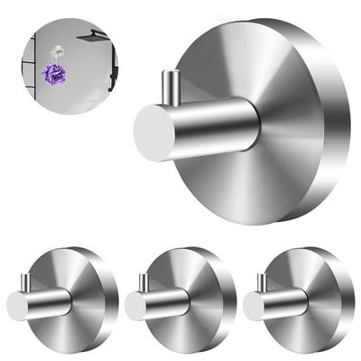 4Pcs Polished Bathroom Towel Hooks Stainless Steel Coat Robe Hook Wall Hanger With Screws Towel Rack Hang Hook For Hotel Kitchen