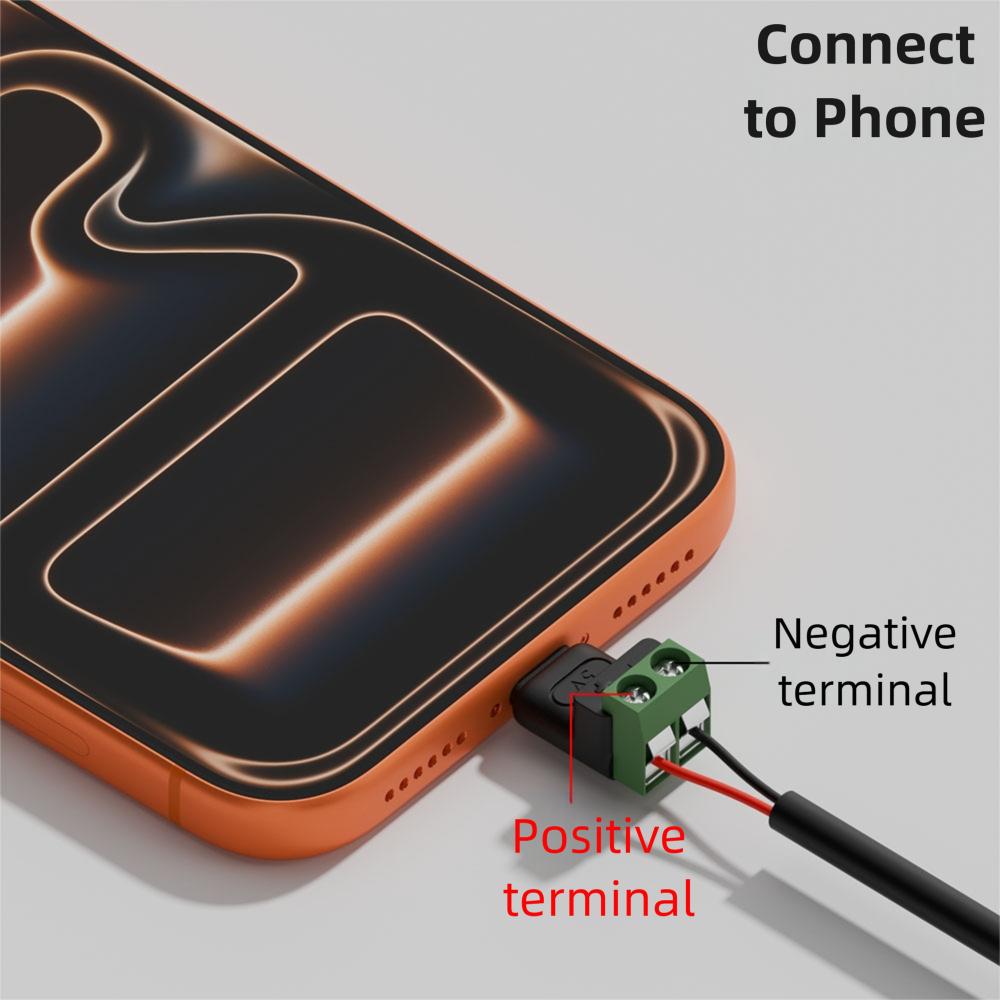 Type-C To 2 Pin Crimp Terminal Block Solderless Plug Charging Connector Phone Laptop