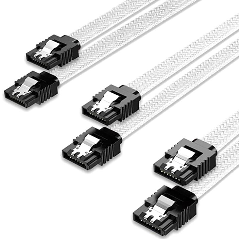 Sata 3.0 Iii Sata3 7Pin Data Cable 6Gb/S Ssd Cables Hdd Hard Disk Drive Cord Line With Nylon Premium Sleeved