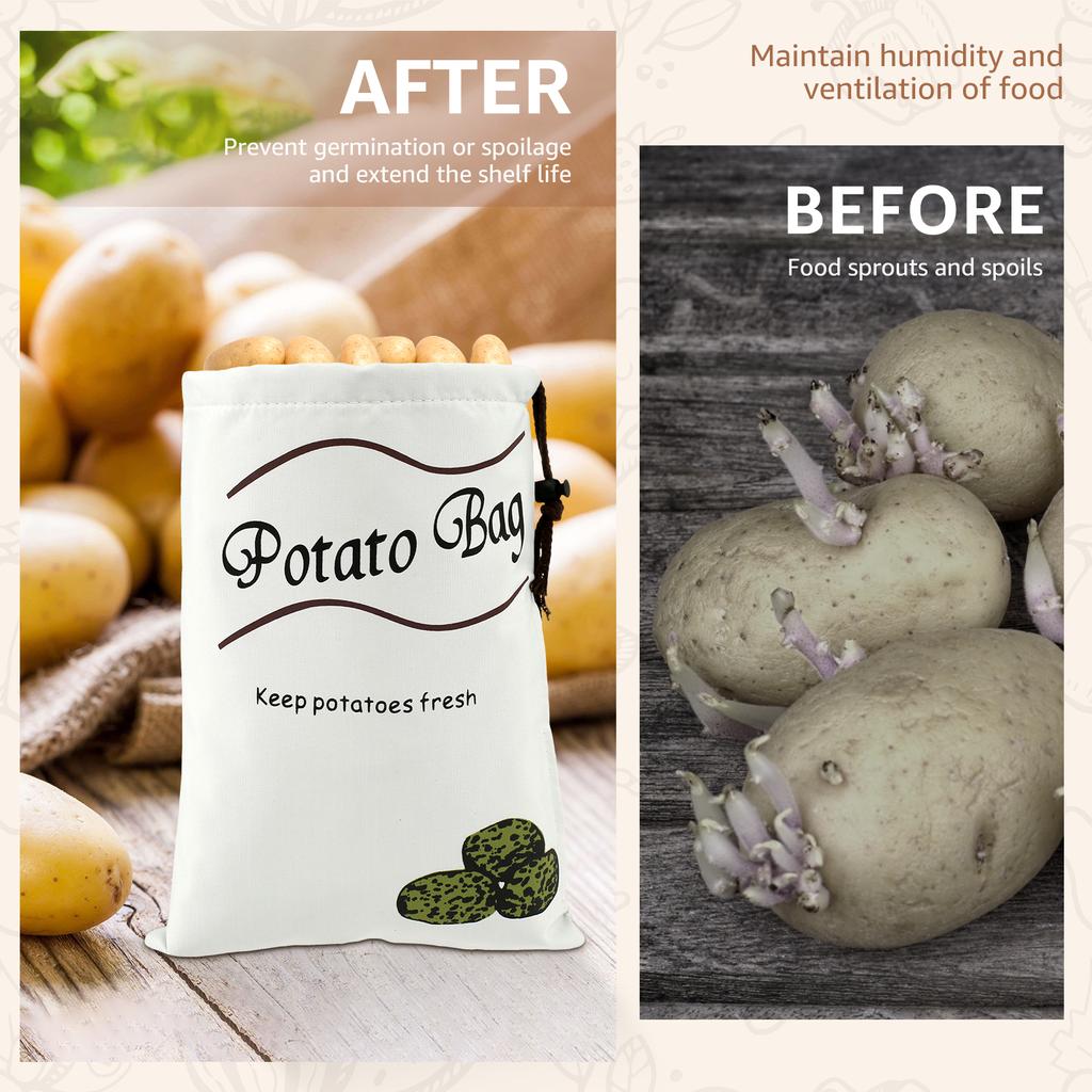 Potato Onion Storage Bag Keep fresh Vegetable Fruit Organizer Drawstring Cotton Bags Reusable Sacks Holds Keeper Large Capacity