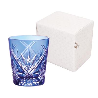 NARUMI Rocks Glass Glass Works Waltz 270cc Niebieskie szkło cięte Szklanka do whisky Stare szkło Prezent ślubny Prezent na dzień ojca Pudełko prezentowe