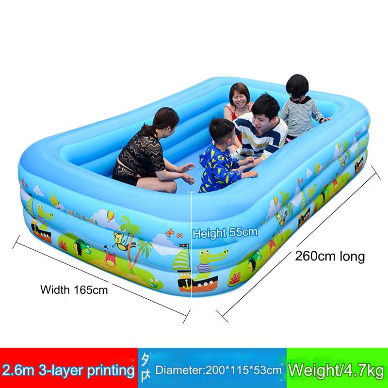 

Надувной бассейн, большой утолщенный семейный бассейн для взрослых, открытый, сад, задний двор, водная вечеринка Bule-white