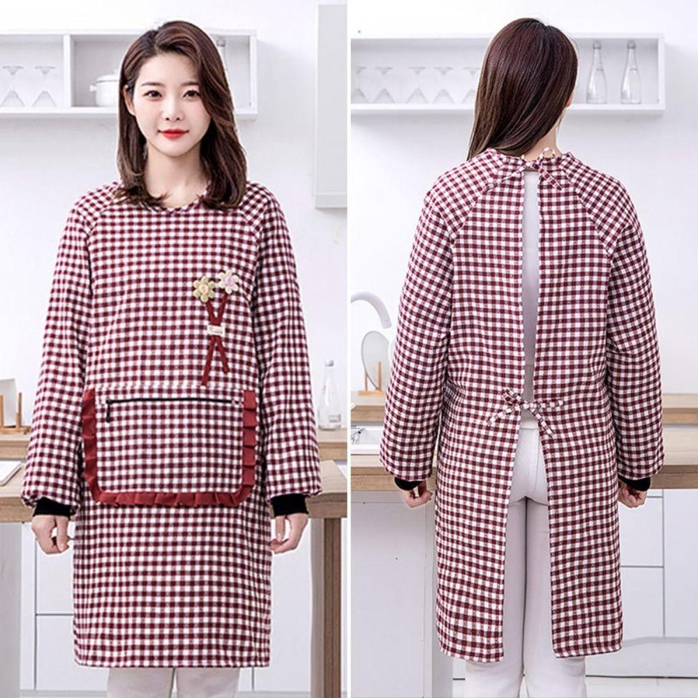 Breathable Smock Apron Dirt-resistant Overalls Apron Fashion Kitchen Cooking Apron  Home Cooking