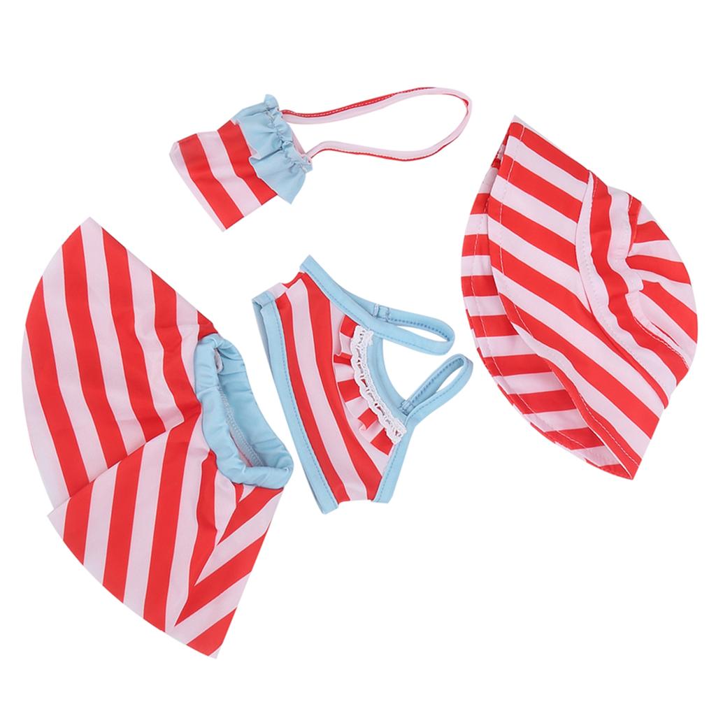 18Inch Baby Doll Clothes Swimsuits Baby Doll Tops Skirt Hat Messenger Bag Bathing Suit