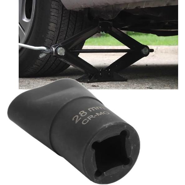 Adaptador para Macaco de Tesoura, Metal Preto de 1/2 polegada Macaco de Tesoura de Acionamento Rápido para Macacos(28 mm)