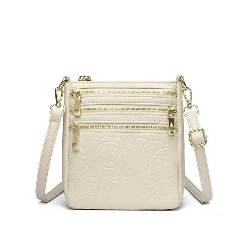 Women's Bag New Urban Simple Embossed Retro Shoulder Bag Large Capacity Messenger Small Square Bag Women
