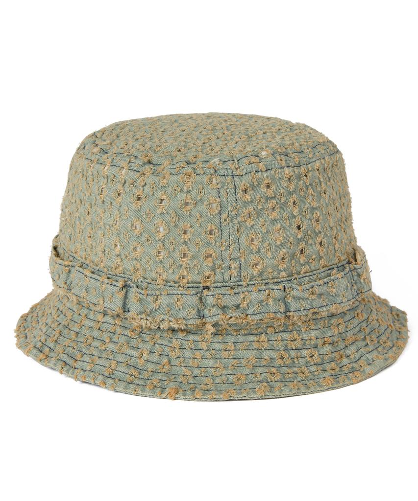 THISISNEVERTHAT Beschädigter Denim Jungle Bucket Hat Gewaschenes Blau