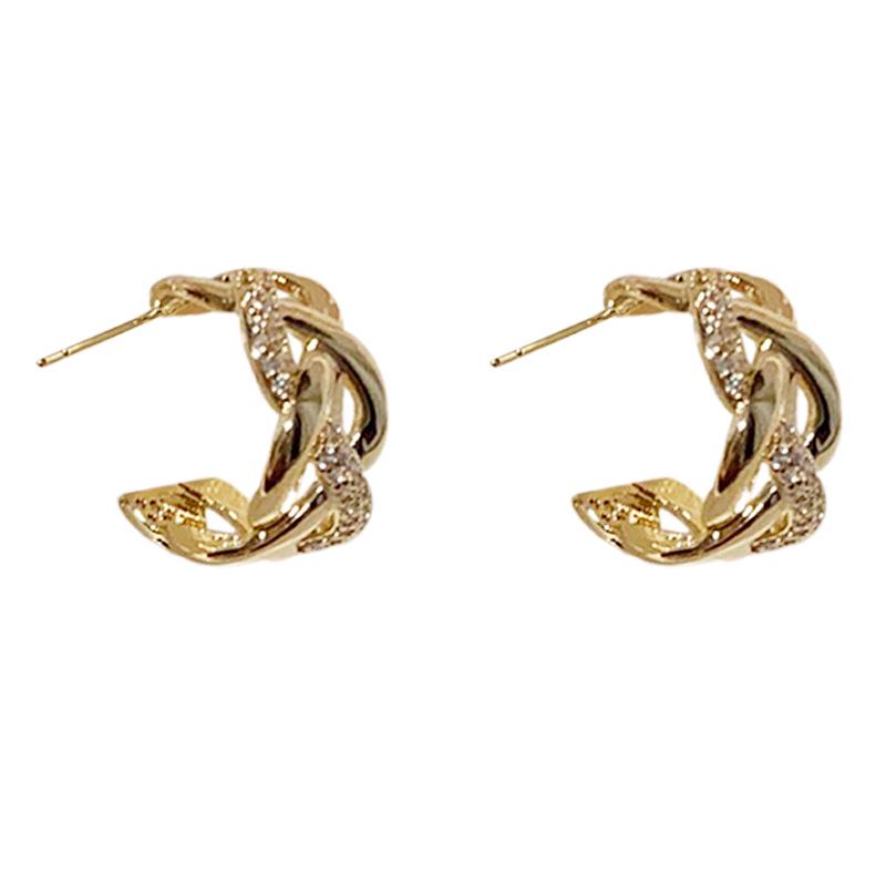 2025 Trendige Koreanische Gold Luxus Ohrringe: High-End, Stilvolles Design für Frauen