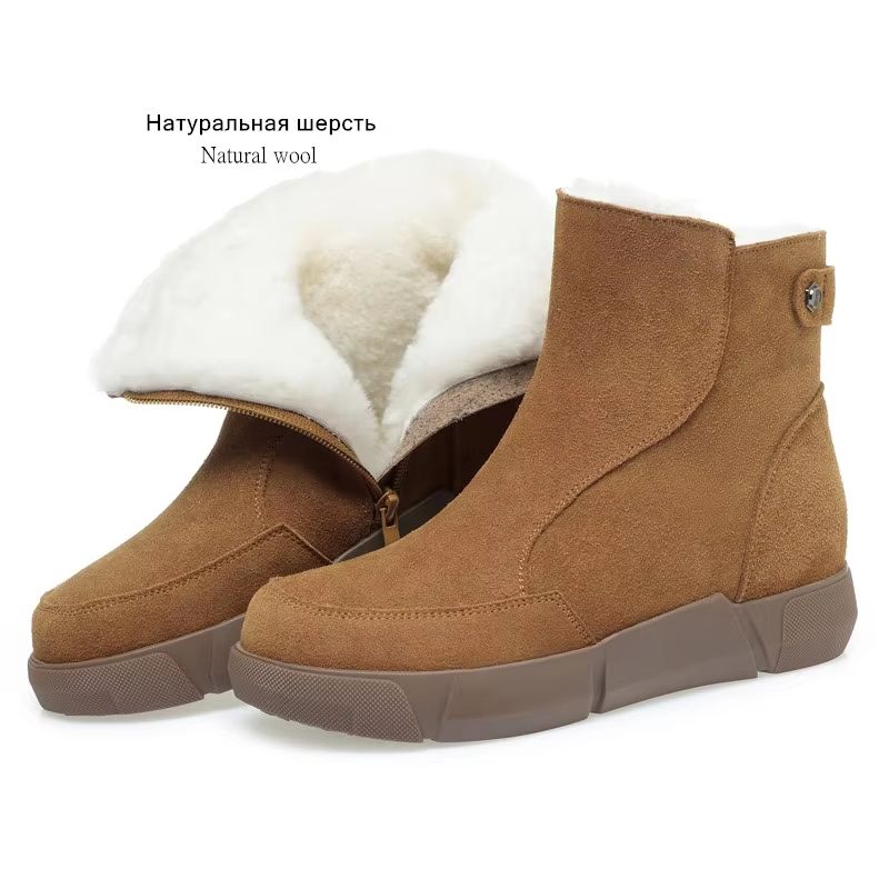 Fashion AIYUQI Snow Boots Women Winter 2025 New Genuine Leather Women's Ankle Boots Large Size Wool Warm Non Slip Women's Booties
