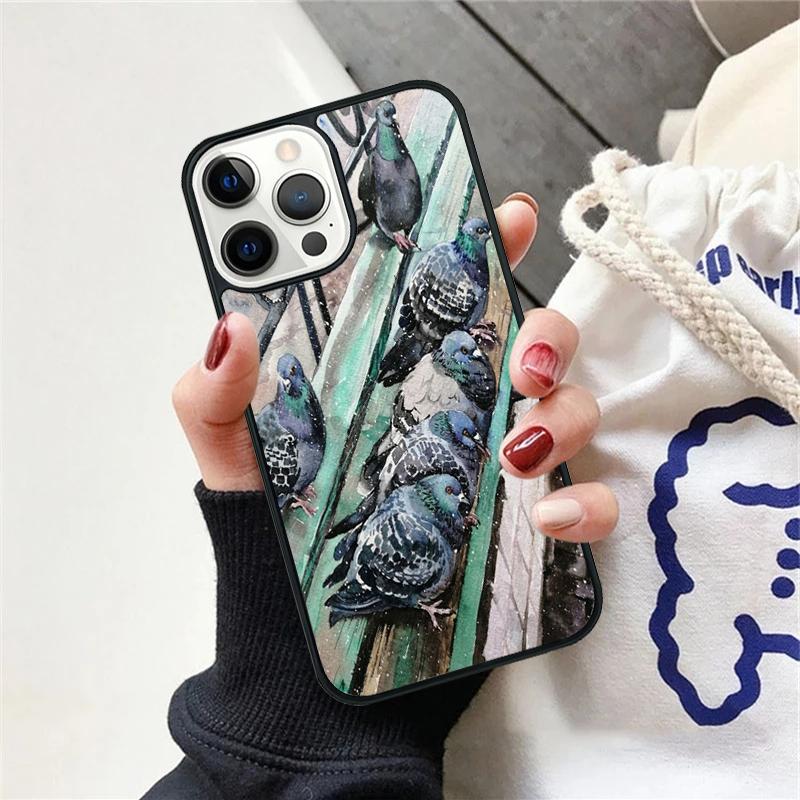 

Pigeons Doves Bird Birds Flock Animal Phone Case For iPhone 17 Air 15 16 Cover 11 13 14 Pro Max 12 Plus Max XR iPhone 13pro