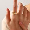 Stainless Steel Irregular Double Layer Open Rings for Women Gold Color Couple Wedding Ring Trendy Elegant Aesthetic Jewelry New