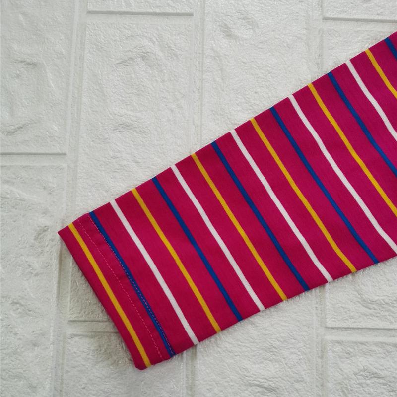 Women's Long-sleeved Cotton Polo Collar Long-sleeved T-shirt Striped Stretch Repair Bottoming Shirt