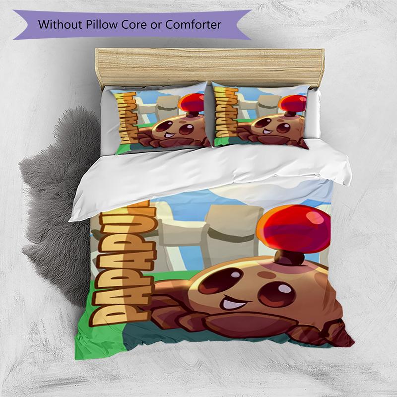 3pcs Plants Vs. Zombies Pattern Bedding Set Duvet Cover Set Includes Duvet Cover &pillowcases, Perfect All Season Bedroom Decoration & Gift