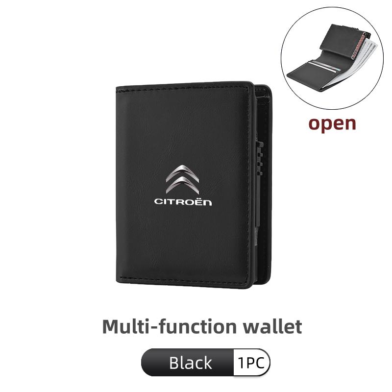 

Car Credit Card Holder Case Leather Multi-card Slot Wallet Credit Card Case Coin Wallet Holder For Citroen C4 C3 C5 C1 Berlingo