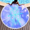 Winter Snowflake Round Beach Towel,Natural Theme White Snowflake Beach Blanket,Quick Dry Towel For Pool Travel Yoga Picnic Sport