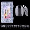 360Pcs Ultra-short Semi-frosted Transparent Nail Plates Traceless Full Cover Dual Nail Forms Almond Oval Coffin Square Reusable
