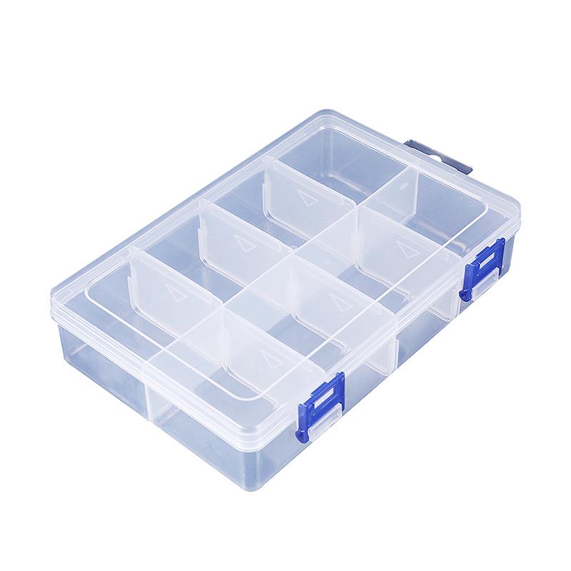 Multifunctional Tool Case 20*13.5*4.5cm Large 8 Grids Plastic Storage Box Screw Electronic Component Transparent Organizer