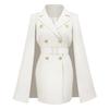 Women's  And Winter Long Sleeve Solid Color Double Breasted Shawl Small Coat Suit Top