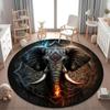 1Pc Elephant Circular Print Rug - home decoration Carpet For Living Room Bedroom Flooring Computer Chair Area Rug
