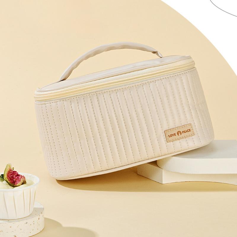 Advanced Sense Cream Cake Cosmetic Bags for Female Hand Carrying Travel Makeup Storage Bag Portable PU Wash Toiletries Bag