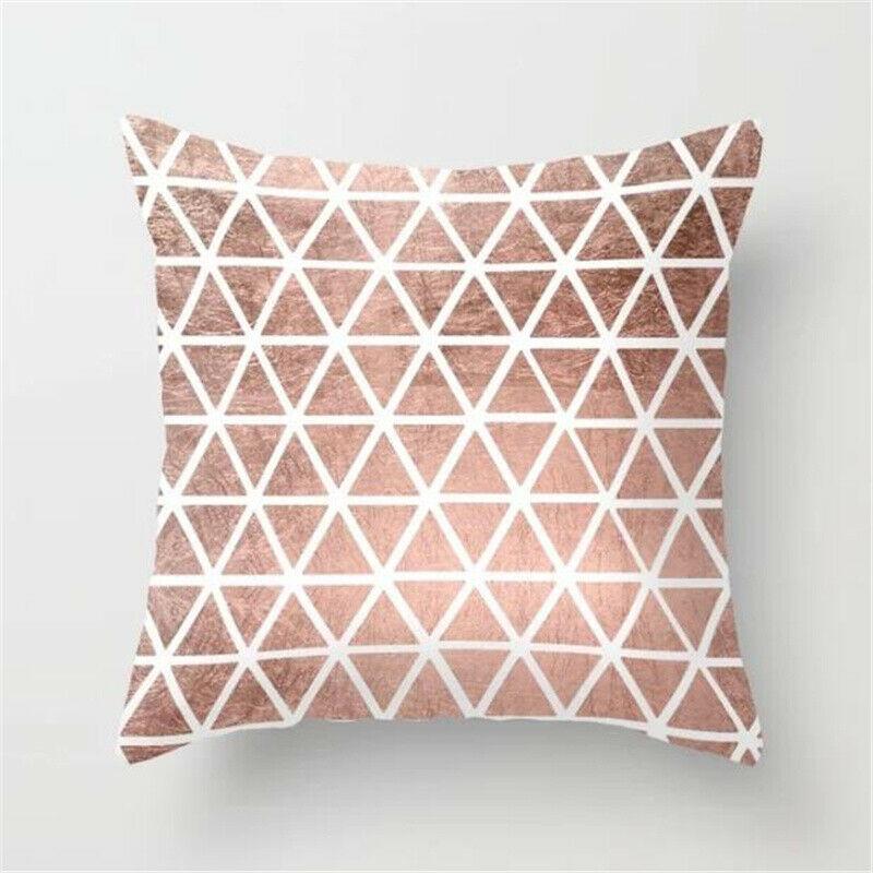 

Наволочка из розового золота с розовым геометрическим узором 45*45 см, наволочка для диванной подушки, наволочка для кровати, домашний декор