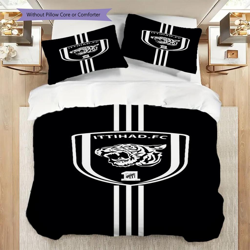 Tiger Emblem Three-piece Set (1 * Duvet Cover + 2 * Pillowcase, Without Core) 2D Flat Duvet Cover and Pillowcase Soft and Comfortable Bedding Set