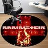1 Stück RAMMSTEIN Büro Runder Teppich - Perfekt für Büro- oder Arbeitszimmerdekoration, Maschinenwaschbar, Rutschfeste Rückseite, Dekorativer Bodenläufer