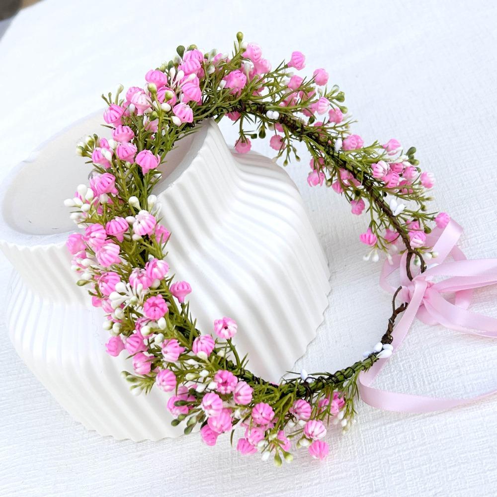 Boho Style Floral Headband Simulated Flower Wedding Headpiece Bridal Wreaths  Seaside Vacation