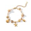 Stainless Steel Shell & Starfish Pendant Necklace - Summer Ocean Style