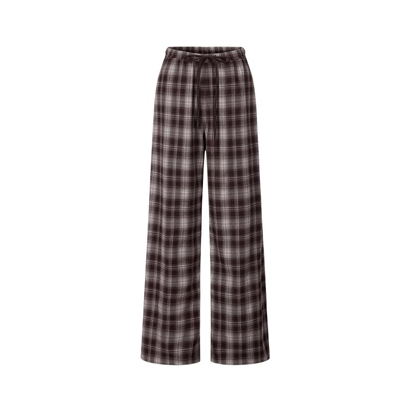 JZ Annakol Women's Retro Plaid Loose Wide Leg Pants