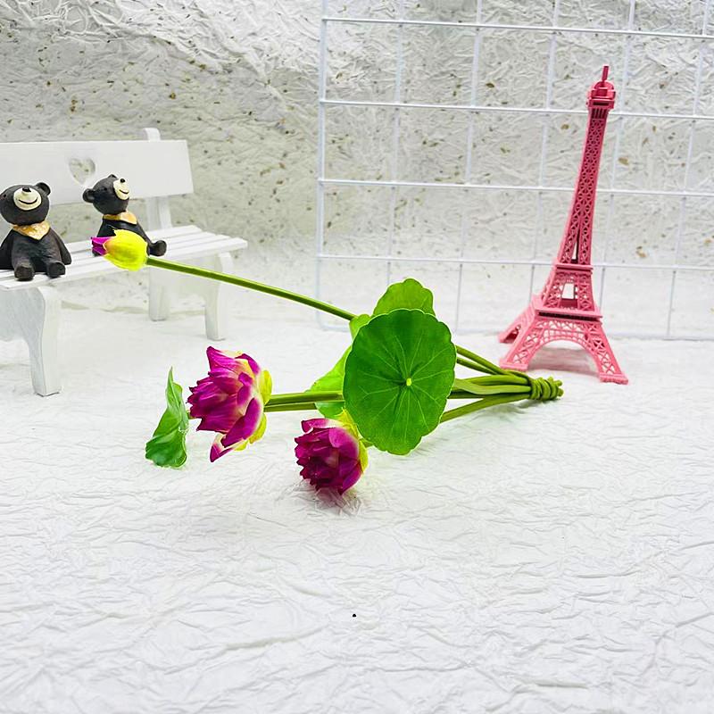 Silk Lotus Realistic Bonsai 7 Head Artificial Flower For Home Decor Interior