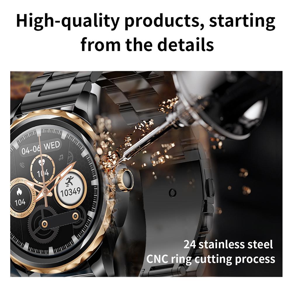 Crtorrs Smartwatch Lussuoso Bluetooth Chiamata HD Smartwatch Acciaio Inossidabile Orologi Sportivi Per Uomini Donne Telefoni Ios Android