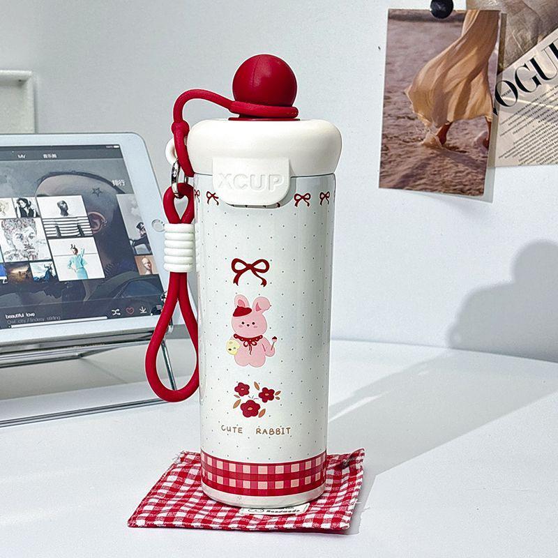 Portable Large Capacity 316 Stainless Steel Insulated Cup with Cartoon Design & Straw