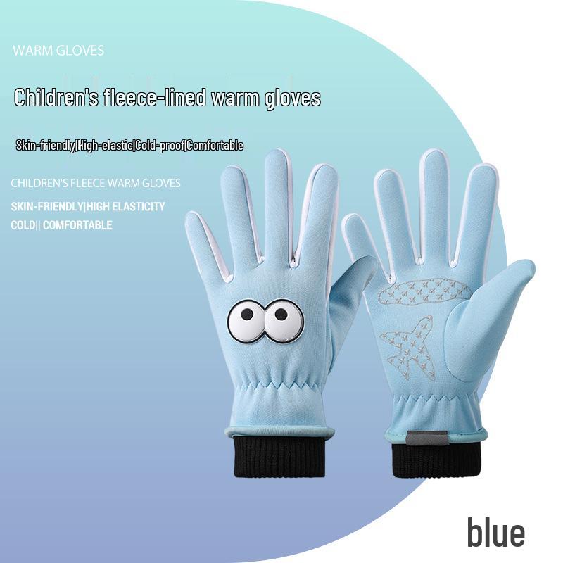 

Детские водоотталкивающие флисовые перчатки для велоспорта и лыж - Нескользящие, ветрозащитные, холодостойкие для осенних и зимних видов спорта на открытом воздухе. L (10-14 years) синий