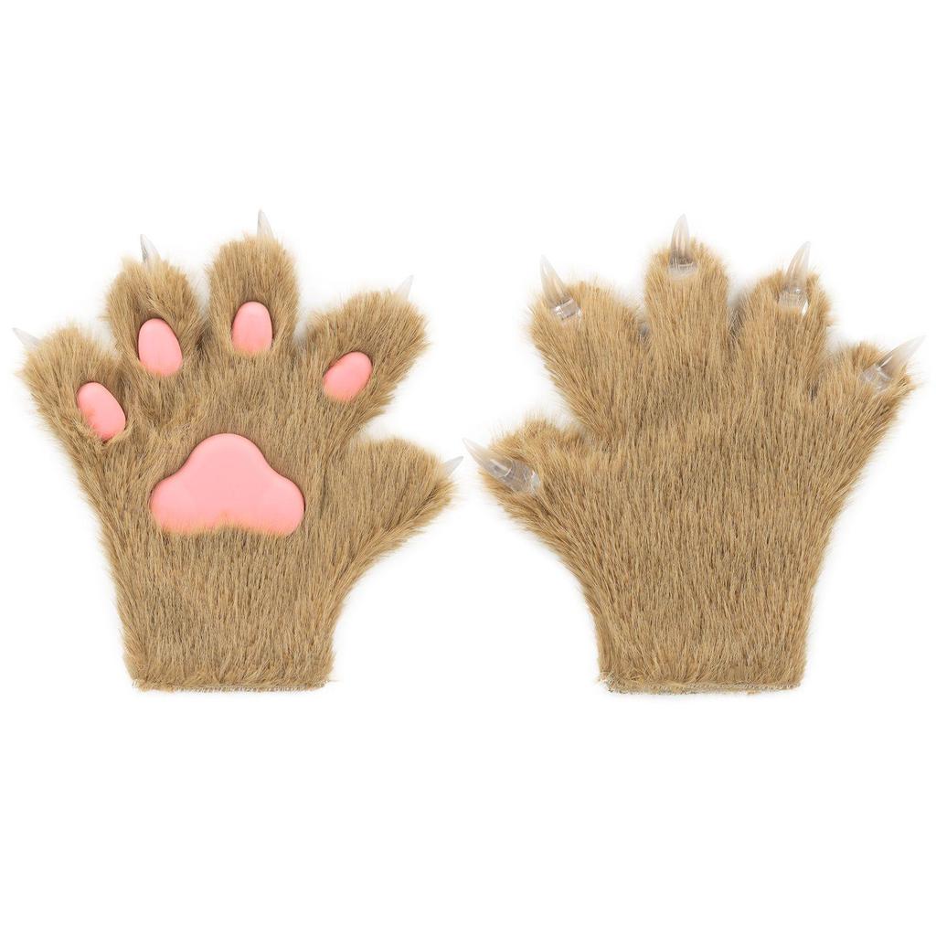 Halloween Cat Paw Plush Gloves for Cosplay