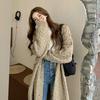 Women's Korean Style Cable Knit Over-the-Knee Cardigan Sweater - Autumn/Winter, Versatile, Loose Fit, Thick