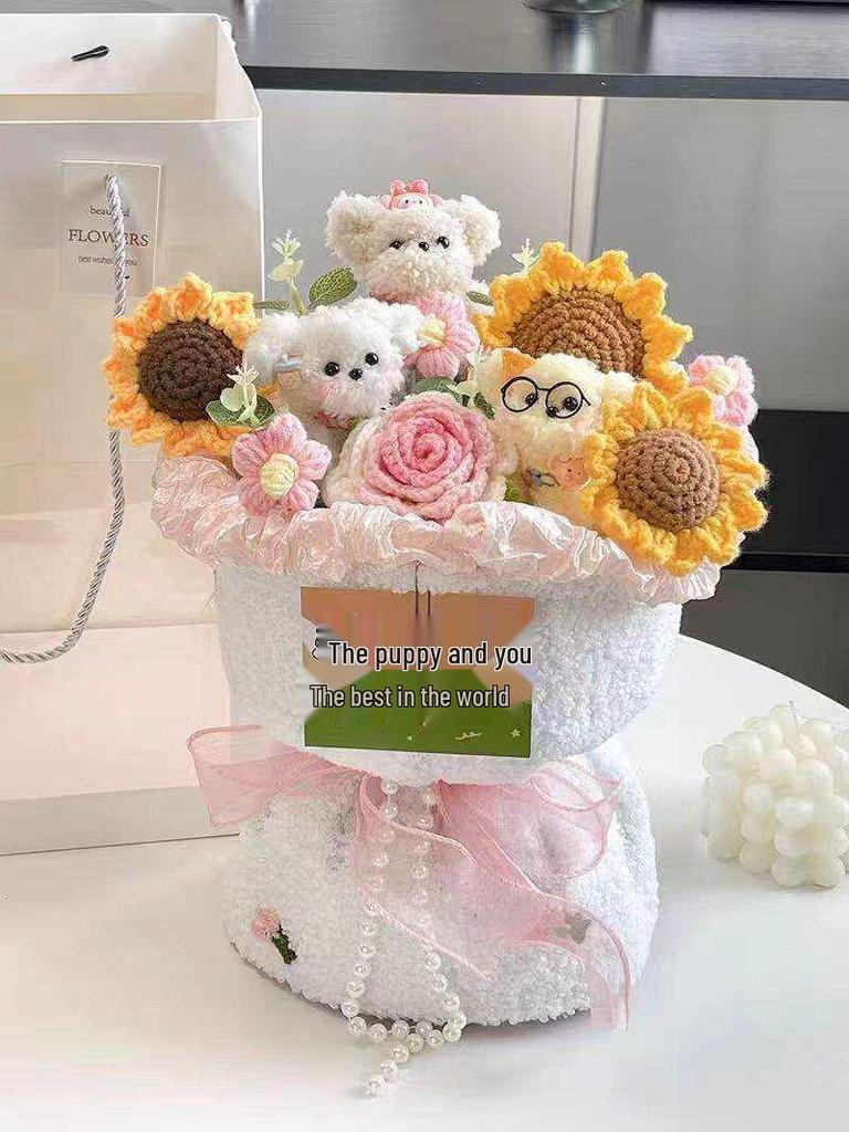 Twist Tie Puppy Doll Flower Bouquet: Handmade Birthday Gift for Girls & Best Friends