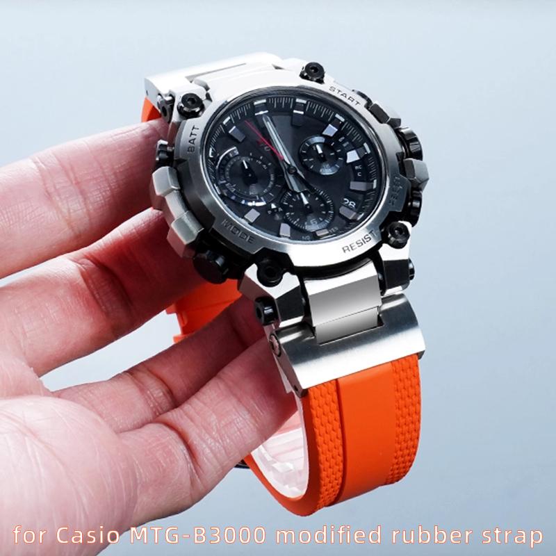 for Casio G-SHOCK series 5672 MTG-B3000 modified trendy quick release fluororubber watch strap accessories