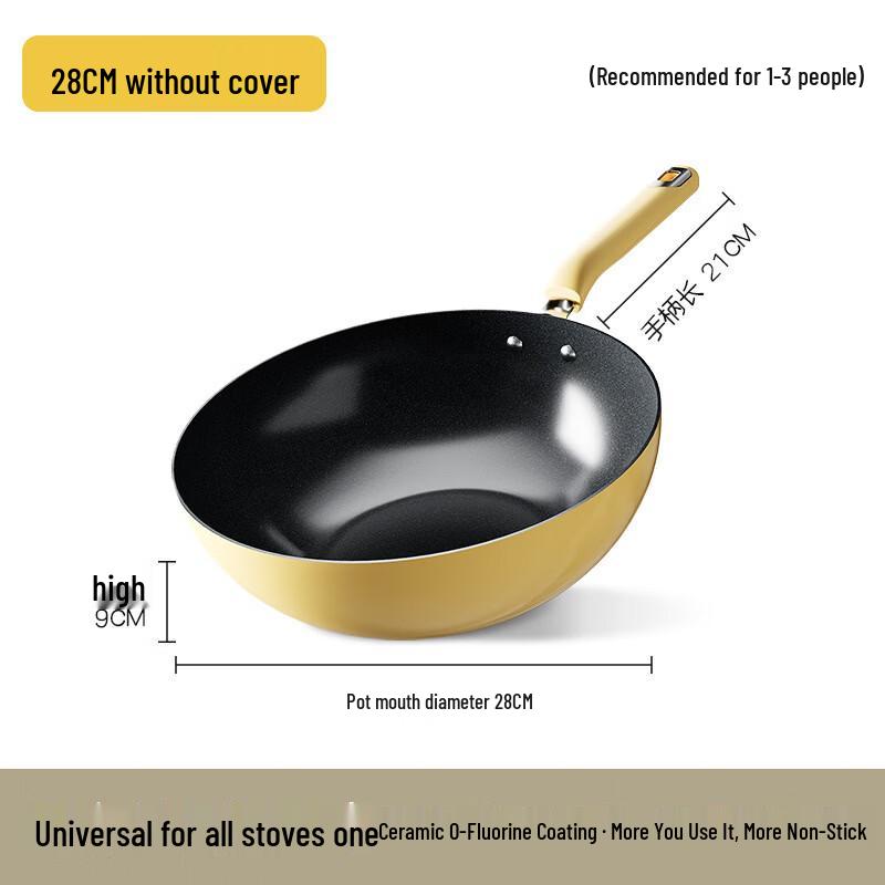 ZISIZ Ceramic Non-Stick Cat Paw Wok