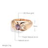 New Fashion Rings For Women  Rose Gold With Micro Wax Inlay Oval Purple Natural Zircon Bridal Ring Wedding Jewelry