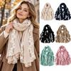 Large Floral Embroidery Scarf Flower Embroidered Long Scarf Wrap Women Scarf Wrap  Daily Outfit