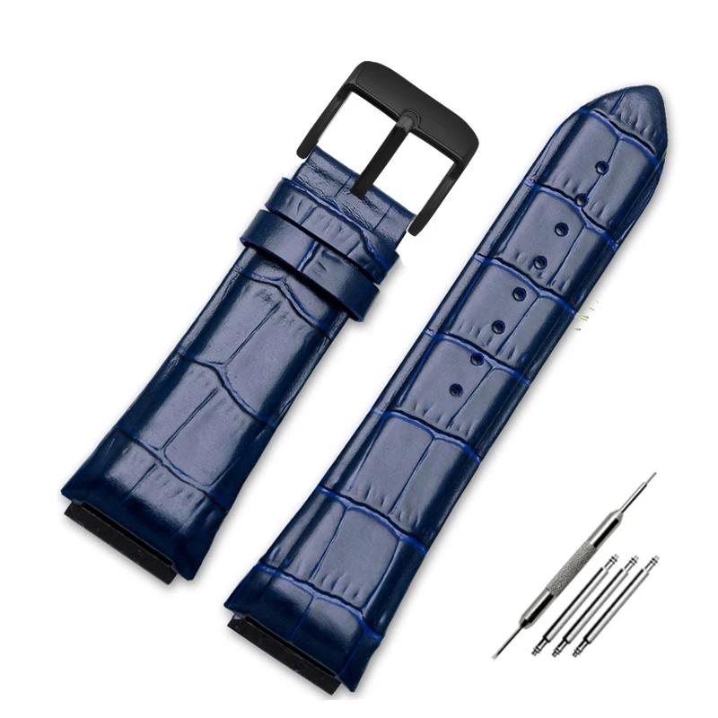 Классический 22 мм синий ремешок из натуральной кожи для часов GUESS W0040G3 W0247G3 — фото 10