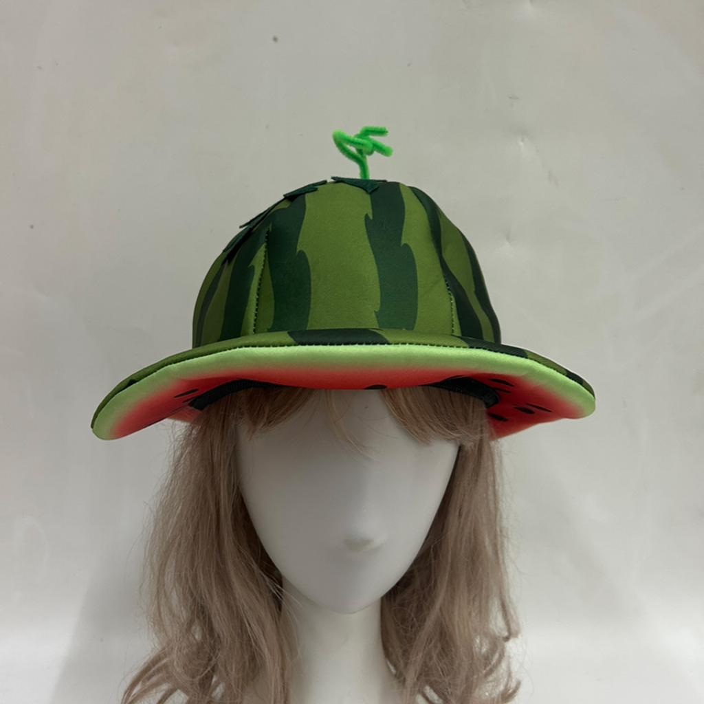 Foldable Watermelon Bucket Hat For Outdoor Activity Breathable and Lovely Fruit Shape Hat for Men Women Theme Event