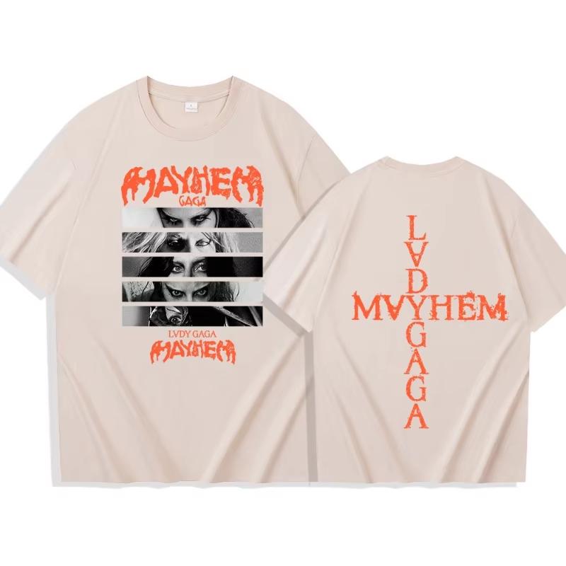 Lady Gaga Violent Tour TShirt Unisexs TShirt Summer New Style Unisexs and Womens Universal Casual TShirt Streetwear