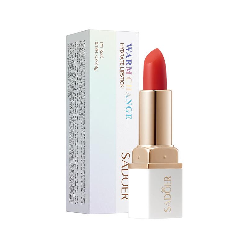 Makeup Temperature Lipstick 3.8g Glossy Moisturizing Texture Elegant Lipstick Skin Care Products 3.8g
